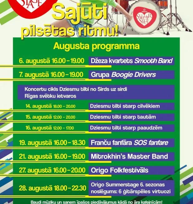 „Origo Summer Stage” augusta programma
