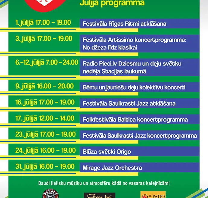 „Origo Summer Stage” jūlija programma