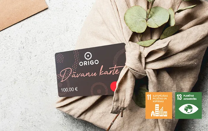 Dāvanu karte no atbildīgi izvēlēta materiāla