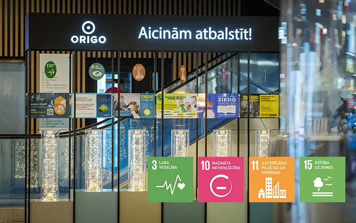 Origo Ziedojumu stends