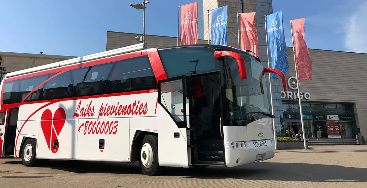 Valsts asinsdonoru centra izbraukuma autobuss 10. novembrī viesosies laukumā pie t/c Origo