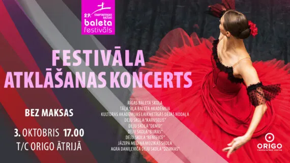 Baltijas baleta festivāla atklāšana – 3. oktobrī t/c “Origo”