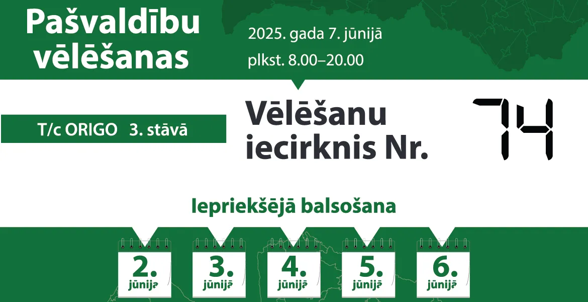 Pašvaldību vēlēšanu iecirknis nr.74 t/c “Origo” 3.stāvā